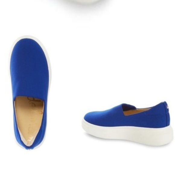 Sam Edelman Nerah Platform Slip-On Sneaker Sz 8.5 Royal Blue - Picture 1 of 16